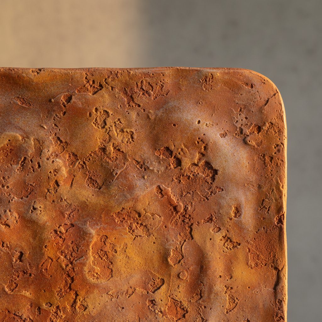 Hand-finished terracotta ceramic surface