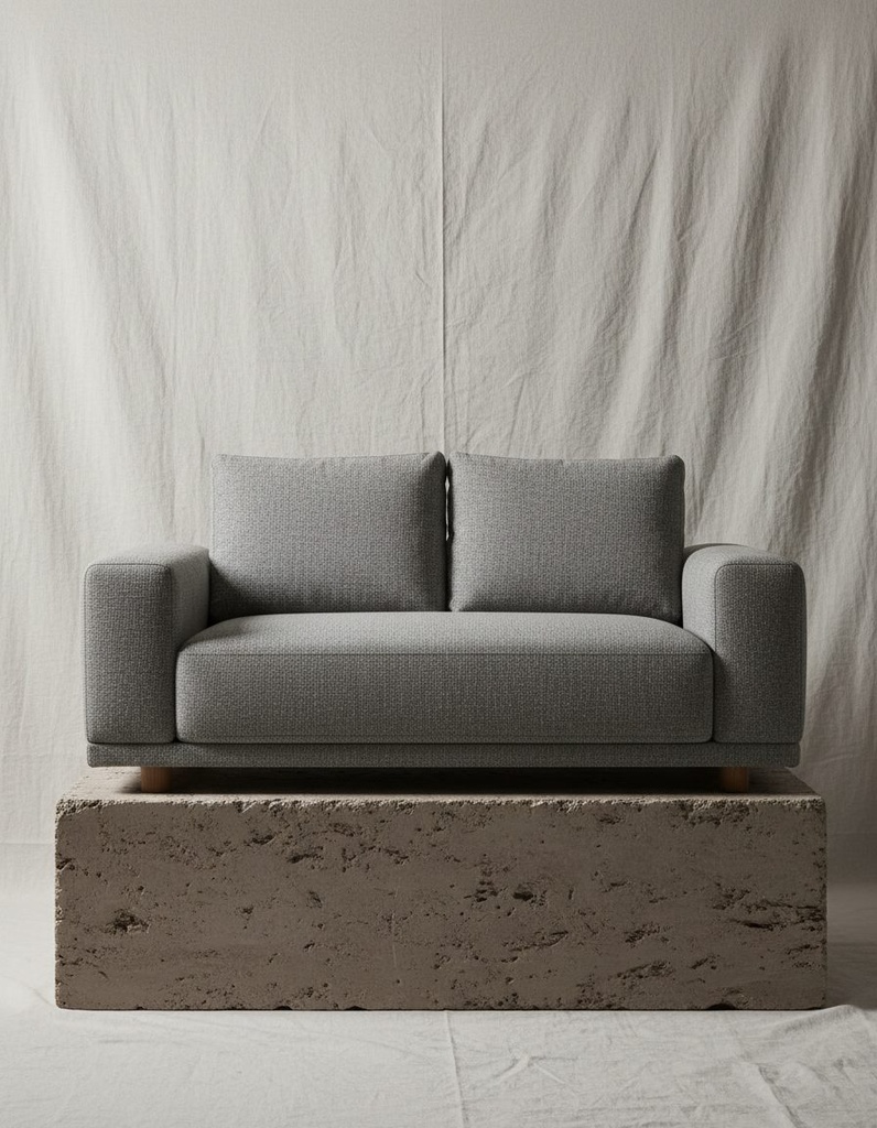Contemporary modular sofa in stone grey